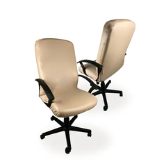 Чехол на компьютерное кресло ГЕЛЕОС 537Л, размер L, кожа, темно-бежевый No Brand