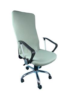 Чехол на компьютерное кресло ГЕЛЕОС 428М, размер М, волна, зеленый чай No Brand