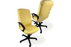 Чехол на компьютерное кресло ГЕЛЕОС 502Л, размер L, кожа, светло-желтый No Brand