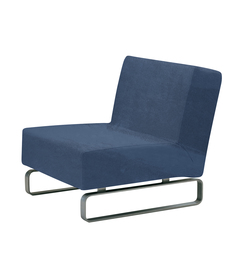 Чехол на кресло без подлокотников до 120 см Виктория хоум декор Бруклин серо-синий
