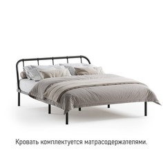 Кровать разборная металлическая Мира 1600х2000 черная No Brand