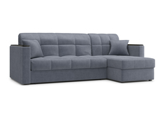 Диван угловой с оттоманкой Неаполь 1,2 Velutto 32 серый/накладка венге ЭтоМебель