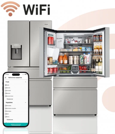 Холодильник Weissgauff WFD 565 NoFrost Premium BioFresh Ice Maker серебристый