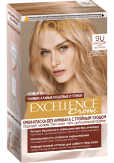 Крем-краска для волос Excellence Creme 9U очень светло-русый 270 мл