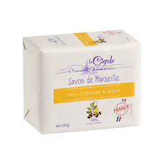 Мыло La Cigale Марсельское с аргановым маслом и цветком апельсина 4*100 г