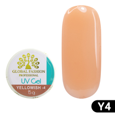 Гель для наращивания ногтей камуфляж-4 Global Fashion Yellowish-4 15 г