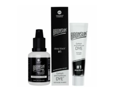Набор Bronsun крем-краска для бровей черный #1 и оксидант-молочко 3% 20 мл Innovator Cosmetics