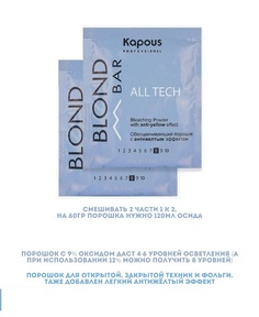 Порошок KAPOUS Blond Bar All tech антижелтый 2*30г