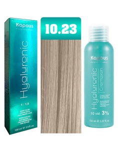 Промо Краска для волос Kapous Hyaluronic тон №10.23 + Оксигент Kapous Hyaluronic 3% 150мл