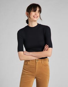Джемпер женский Women Ribbed Tee Lee черный M