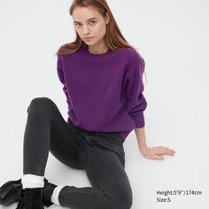 Джемпер женский UNIQLO 450516COL76 фиолетовый XL (доставка из-за рубежа)