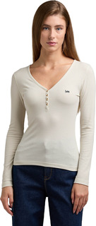 Лонгслив женский Lee Women Henley Long-Sleeved Shirt In Ecru бежевый M