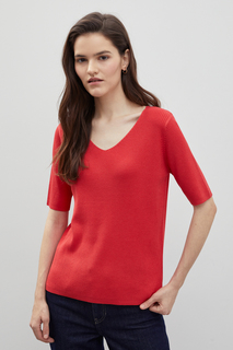 Пуловер женский Finn Flare BAS-10118 красный 2XL