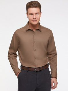 Рубашка мужская 3L110426M oodji коричневая S