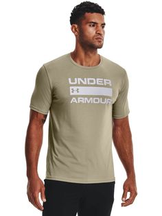 Футболка мужская Under Armour Ua Team Issue Wordmark Ss Tee бежевая LG