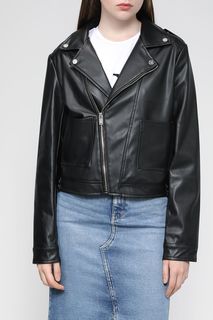 Кожаная куртка женская Silvian Heach GPP23302GB черная 42