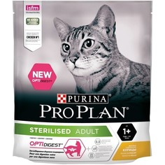 Сухой корм для кошек Pro Plan Sterilised, чувствительное пищеварение, курица, 400г