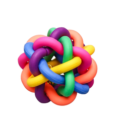 Игрушка для кошек Пижон резиновая Молекула с бубенчиком разноцветный 4 см