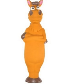 Игрушка для собак Karlie-Flamingo Лошадка с пищалкой лактексная оранжевая 5,5х21 см