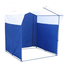 Палатка торговая Митек Домик 1,5х1,5 (разборная) (2 места) (Синий/Белый)