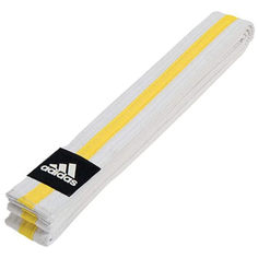 Пояс для единоборств Striped Belt бело-желтый (длина 240 см) Adidas