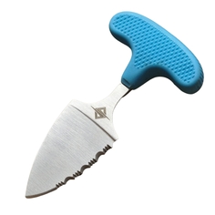 Шейный фиксированный нож брелок Venomfang, Datum Plane, сталь 40х13, пластик, синий
