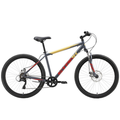Велосипед Stark23 Respect 26.1 D Microshift серый/красный/желтый 20"