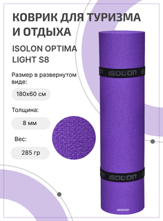 Коврик для туризма и отдыха ISOLON Optima Light S8, 180х60 см фиолетовый