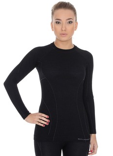 Термофутболка Brubeck ACTIVE WOOL, черный, S INT