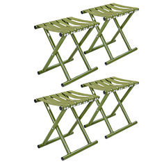 Стул-табурет URM складной туристический без спинки для кемпинга и рыбалки, зеленый, 4шт.