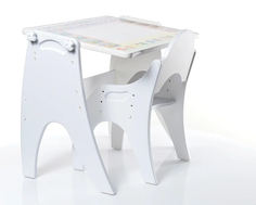 Набор детской мебели TECH KIDS стол, стул, мольберт Трансформер Буквы Цифры белый матовый