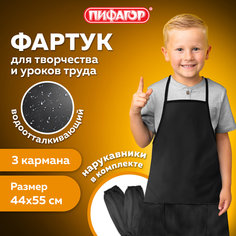 Фартук с нарукавниками Пифагор 44x55cm Black 271094
