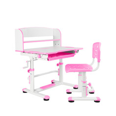Комплект Anatomica Legare детская парта и стул белый/розовый