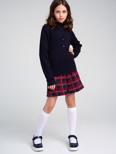 Кардиган трикотажный для девочек PlayToday, тёмно-синий, 152