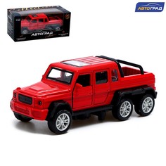 Джип инерционный Автоград "Джип 6X6", 1:32, инерция, красный, металл, в коробке (987-39)