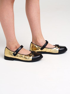 Туфли для девочек PlayToday, черный,золотистый, 35