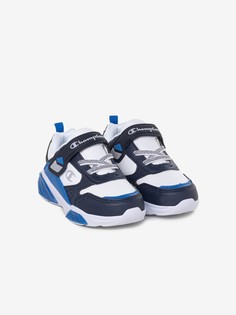 Кроссовки Champion для мальчиков, белые, чёрные, синие, размер 24, S32130