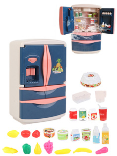 Игрушечный холодильник StarFriend детская кухня (свет, звук, пар, продукты, 14х8,5х23 см)
