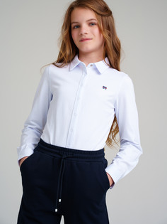 Блузка трикотажная для девочек PlayToday, белый, 134