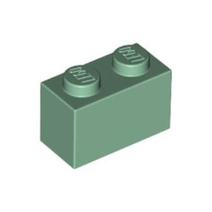 Конструктор LEGO Кирпичик 4616581 1х2 песочно - зеленый 50 шт