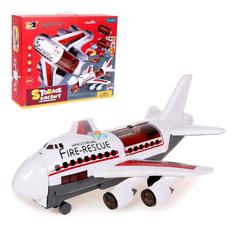 Парковка КНР "Пожарный самолет", с машинками, свет и звук, пластик, в коробке (HS8005B)