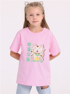 Футболка детская Апрель 1ДДФК4328001, светло-розовый14 Кот удачи, 140