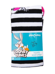 Колготки детские PlayToday 12342092, белый, черный, 98