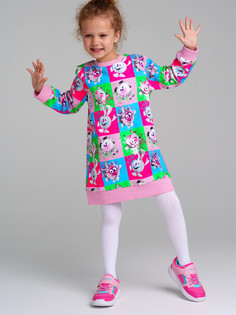 Платье трикотажное для девочек PlayToday, цветной, 116