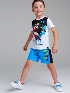 Комплект трикотажный для мальчиков PlayToday: фуфайка (футболка), шорты, цветной, 104