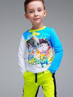 Фуфайка трикотажная для мальчиков PlayToday (футболка с длинными рукавами), цветной, 116