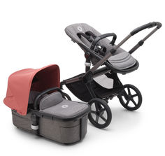 Коляска детская 2 в 1 Bugaboo Fox 5 Graphite, Grey Melange, Sunrise Red