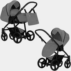 Коляска-трансформер Bebetto Nico PLUS 04, серый, рама черная