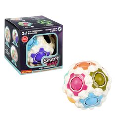 Игра-головоломка Bondibon 2в1 Smart Шар-массажёр BOX 7,6x7,6x7,6 см, цвет базы белый