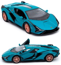 Игрушечная машинка Kinsmart Lamborghini Sian FKP 37 1:40 бирюзовая инерц УТ0058374